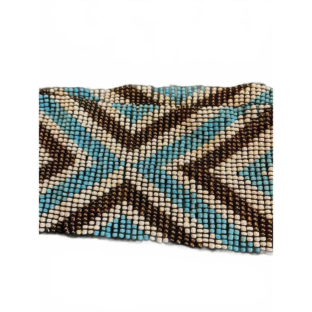 Handcrafted Beaded Belt with Geometric Design